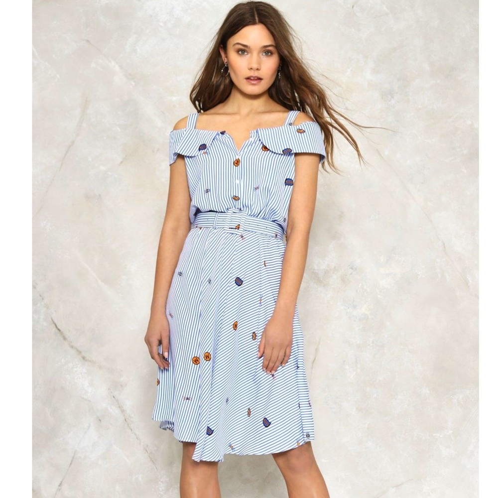 NWT Nasty Gal “The Spider & The Fly” Striped Dress